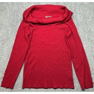 89th & Madison Sweater Womens XL Jester Red Cowl Neck Long Sleeve Pullover New